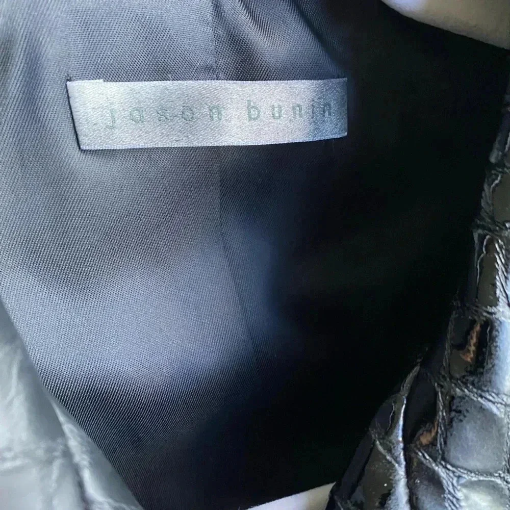 Jason Bunin Leather Jacket Men’s Large Black Motorcycle Y2K Vintage